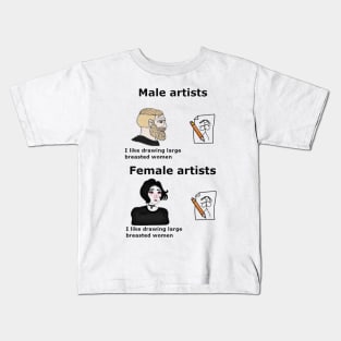 man artists vs women artists Kids T-Shirt